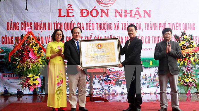 Tuyên Quang đón bằng công nhận di tích cấp quốc gia đền Thượng