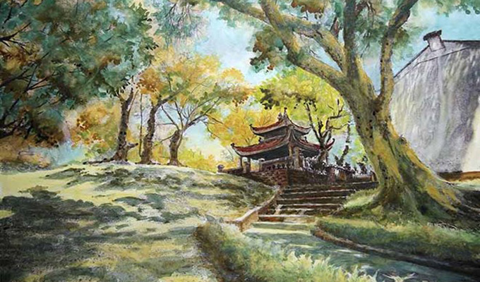 Exposition de peintures sur papier sur Ha Noi